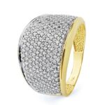 18K SORTIJA ORO BICOLOR CIRCONITAS, ANCHO: 15 MM