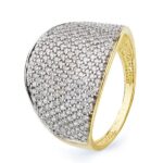 18K SORTIJA ORO BICOLOR CIRCONITAS, ANCHO: 16 MM