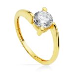 18K SOLITARIO ORO AMARILLO CON CIRCONITA DE 7 MM