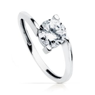 18K SOLITARIO ORO BLANCO 7 MM
