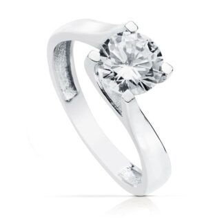 18K SOLITARIO ORO BLANCO 7 MM