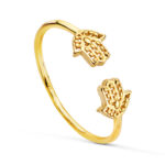 18K SORTIJA ORO AMARILLO ABIERTA AJUSTABLE CON MANOS DE FATIMA, ANCHO CUERPO: 1,2MM