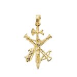 18K COLGANTE CRUZ CRISTO LEGION ORO AMARILLO 29X18 MM