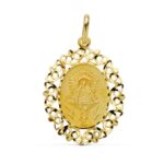 18K MEDALLA ORO AMARILLO VIRGEN DEL PILAR ORLA 30X22 MM