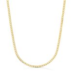 18K CADENA ORO AMARILLO BARBADA HUECA ANCHO: 2,5MM LARGO: 50CM