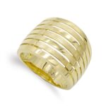 18K SORTIJA ORO AMARILLO MACIZA CALADA MATE Y BRILLO, ANCHO: 16 MM