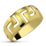 18K SORTIJA ORO AMARILLO GRECA CALADA BRILLO, ANCHO: 9 MM