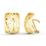18K PENDIENTES ORO AMARILLO CALADOS CIERRE OMEGA