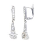 18K PENDIENTES ORO BLANCO LARGOS CIERRE CATALAN