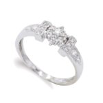 18K SORTIJA ORO BLANCO CON CIRCONITAS, ANCHO: 6,5 MM