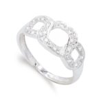 18K SORTIJA ORO BLANCO Y CIRCONITAS, ANCHO: 9,5 MM