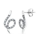 18K PENDIENTES ORO BLANCO CIRCONITA 20X10 MM CIERRE PRESION