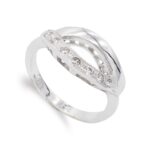 18K SORTIJA ORO BLANCO CON CIRCONITAS, ANCHO: 9,5 MM