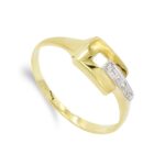 18K SORTIJA ORO BICOLOR CON CIRCONITAS, ANCHO: 6 MM