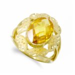 18K SORTIJA ORO AMARILLO CON PIEDRA OVAL TOPACIO, MEDIDA: 14X10 MM