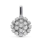 18K COLGANTE CUAJO CIRCONITAS 13MM ORO BLANCO