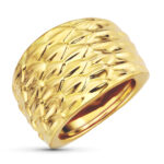 18K SORTIJA ORO AMARILLO DETALLES EN BRILLO, ANCHO: 16,5 MM