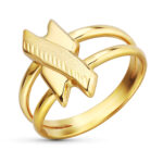 18K SORTIJA ORO AMARILLO DOBLE CUERPO MOTIVO TALLADO, ANCHO: 16 MM