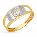 18K SORTIJA ORO BICOLOR CIRCONITA OVAL 5X3 MM ANCHO TOTAL 8 MM