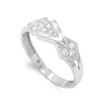 18K SORTIJA ORO BLANCO MOTIVO CON CIRCONITAS, ANCHO: 6,5 MM