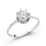 18K SOLITARIO ORO BLANCO CIRCONITA 5 MM