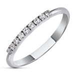 18K SORTIJA ORO BLANCO FINA CON CIRCONITAS EN GARRAS, ANCHO: 1,5 MM