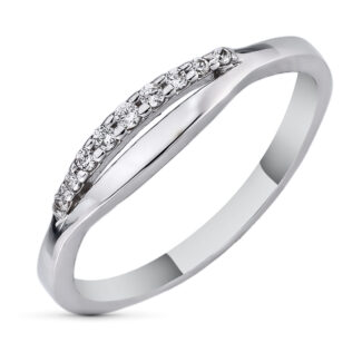 18K SORTIJA ORO BLANCO MOTIVO CALADO CON CIRCONITAS, ANCHO: 4 MM