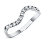 18K SORTIJA ORO BLANCO ONDAS CON CIRCONITAS, ANCHO: 2 MM