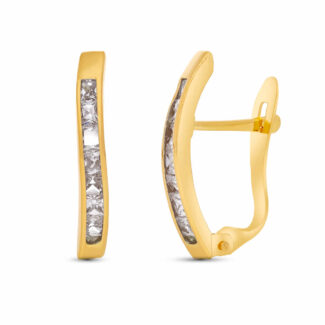 18K PENDIENTES ORO AMARILLO BANDAS CATALAN 18X2 MM