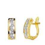18K PENDIENTES BICOLOR CIRCONITA 12X4 MM CIERRE CATALAN