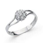 18K SORTIJA ORO BLANCO CUAJO CON CIRCONITAS, ANCHO: 5,5 MM