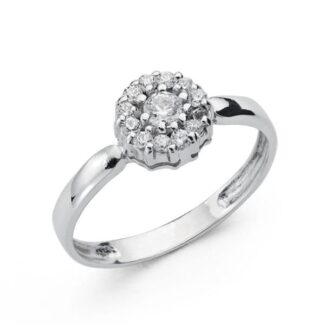 18K SORTIJA ORO BLANCO CUAJO CON CIRCONITAS, ANCHO: 4 MM