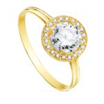 18K SORTIJA ORO AMARILLO MOTIVO REDONDO CIRCONITA 6 MM, ANCHO: 9 MM