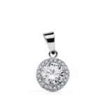 18K COLGANTE ORO BLANCO REDONDO CIRCONITA 9 MM