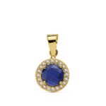 18K COLGANTE ORO AMARILLO PIEDRA AZUL 9 MMCIRCONITAS