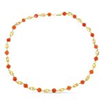 18K GARGANTILLA ORO AMARILLO JAULA CORAL FINO JAPONES 8 MM 50CM
