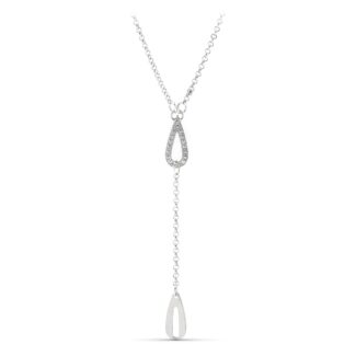 18K GARGANTILLA ORO BLANCO GOTA CON CIRCONITAS