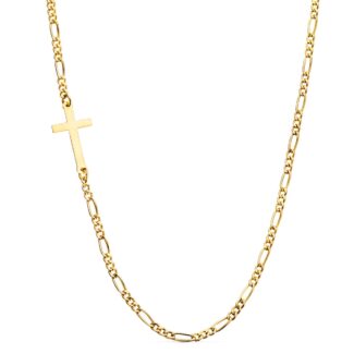 18K GARGANTILLA ORO AMARILLO CON CRUZ Y CADENA CARTIER LARGO: 42CM