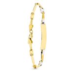 18K ESCLAVA ORO BICOLOR MATE Y BRILLO 18CM