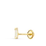 18K PIERCING OREJA ORO AMARILLO BARRITA CIRCONITA 4X2 MM ( MÍNIMO 3 UNIDADES)
