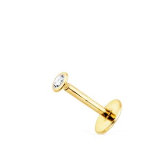 18K PIERCING OREJA ORO AMARILLO CHATON CON BOCEL 2,5 MM ( UNIDAD )