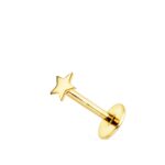 18K PIERCING OREJA ORO AMARILLO ESTRELLA LISA 3,5X3,5 MM