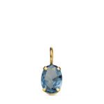 18K COLGANTE ORO AMARILLO OVAL PIEDRA COLOR AGUAMARINA 7 X 5 MM,