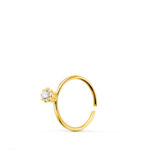 18K PIERCING ORO AMARILLO NARIZ CON CIRCONITA GARRAS 2MM, DIAMETRO: 8 MM