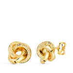 18K PENDIENTES ORO AMARILLO TRES AROS CON GRECA 9,5 X 9,5 MM, CIERRE PRESION