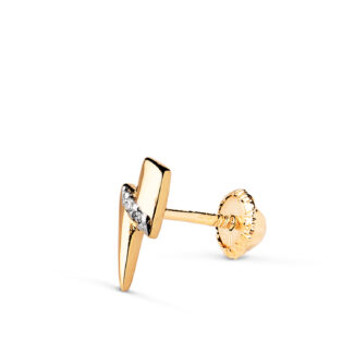 18K PIERCING ORO AMARILLO RAYO CON CIRCONITAS, MEDIDA: 9X3 MM CIERRE TUERCA