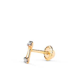 18K PIERCING ORO BICOLOR BARRA CON CIRCONITAS, MEDIDA: 6X2 MM, CIERRE TUERCA