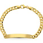 18K ESCLAVA ORO AMARILLO MACIZA BARBADA 21CM 6 MM