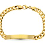 18K ESCLAVA ORO AMARILLO BARBADA MACIZA 21CM 7 MM