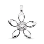 18K COLGANTE ORO BLANCO FLOR 30X29 MM